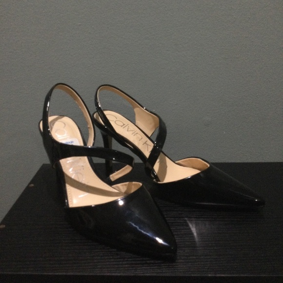 Calvin Klein Black Heels with Ankle Strap - Picture 2 of 7